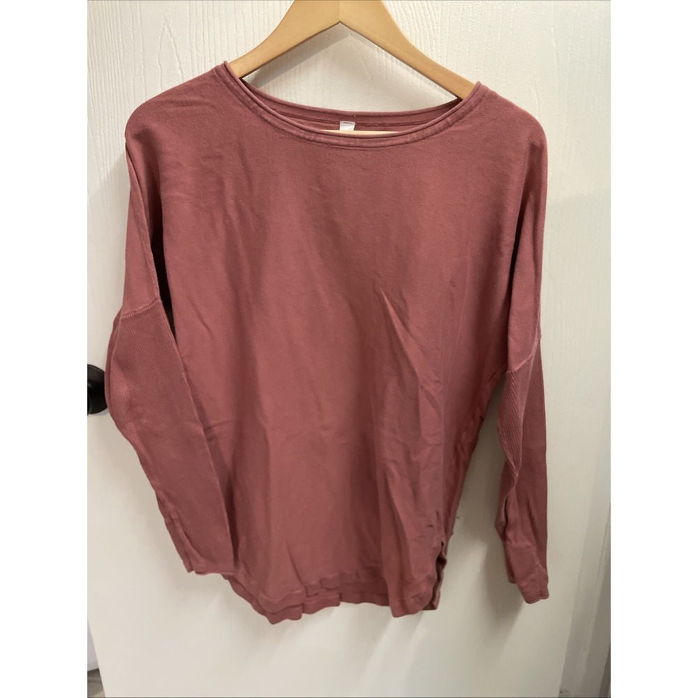 Lululemon Deep Pink Lightweight Sweater Ribbed Sleeves Size 8